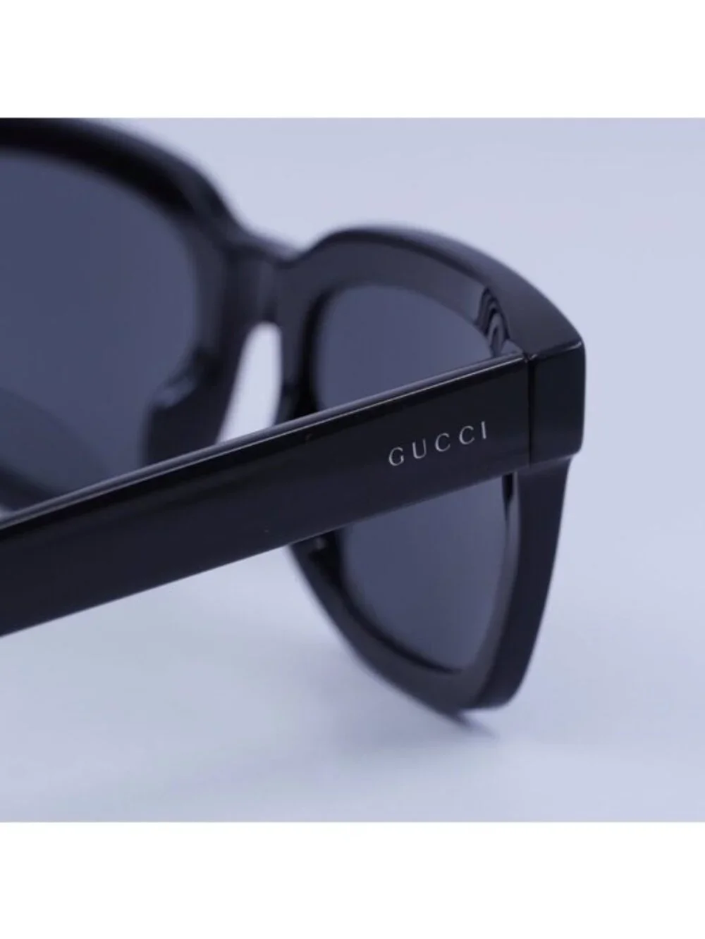 Gucci GG0001SN 001 Sunglasses Black Square Frame, Grey Lenses